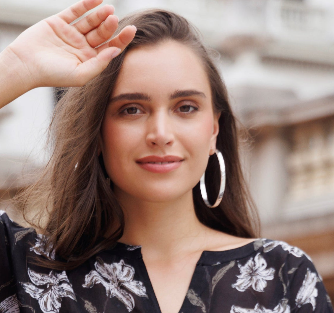 Golden Arc Hoop Earrings