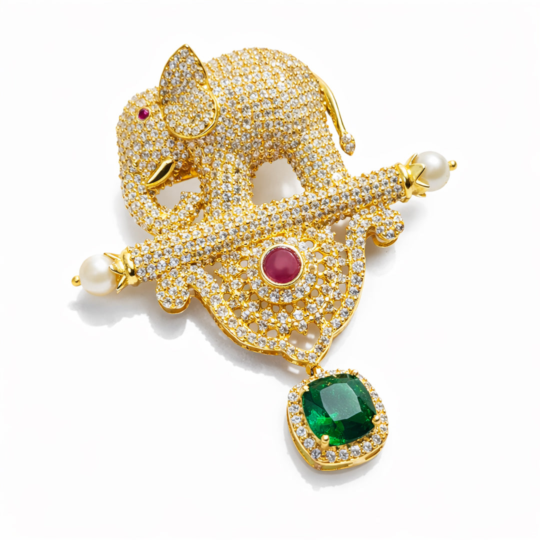 Elephant Crystal Heritage Brooch