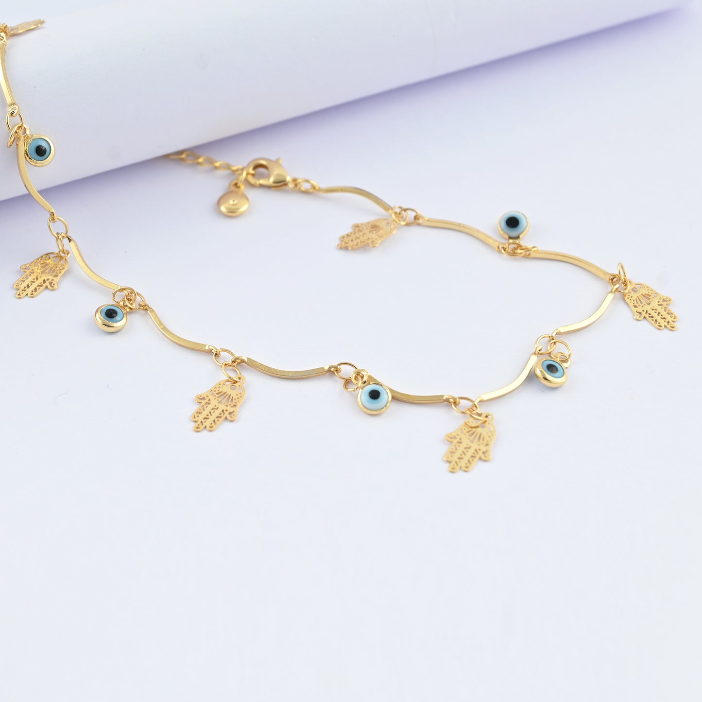 Hamsa Evil Eye Anklet