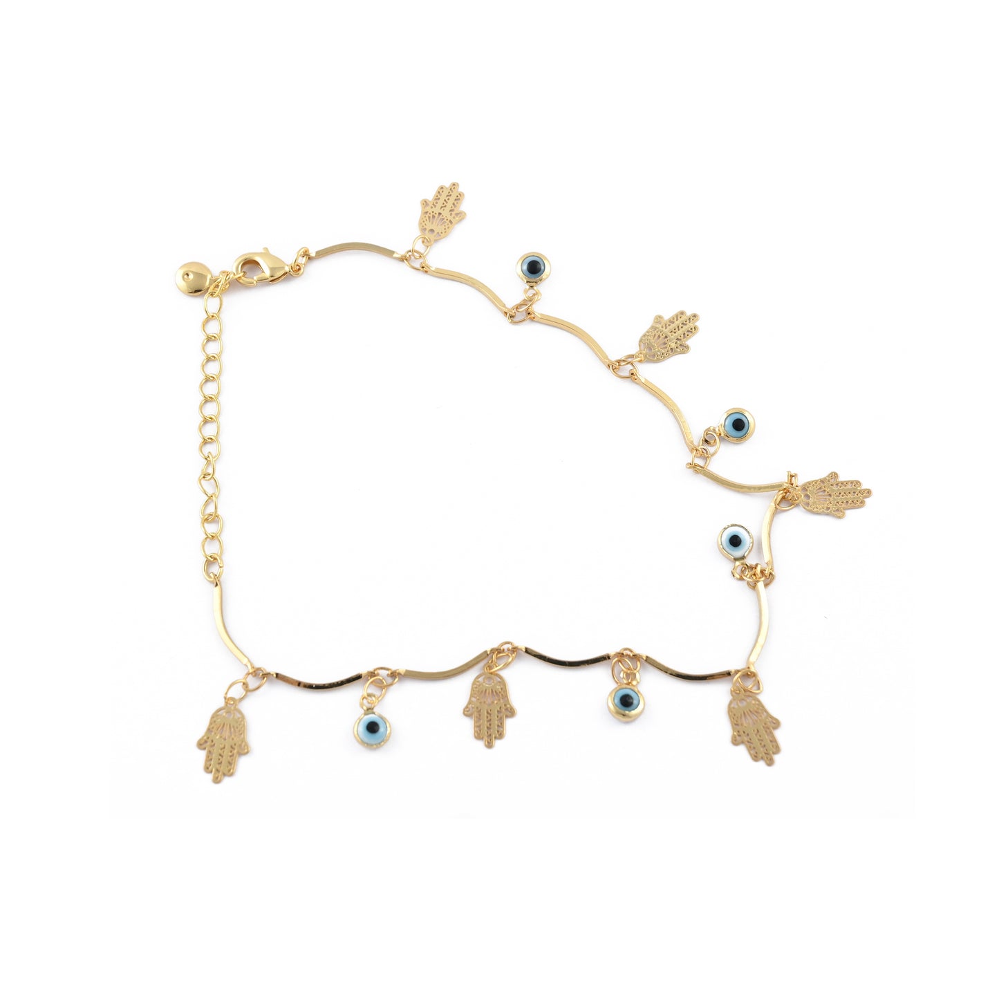 Hamsa Evil Eye Anklet