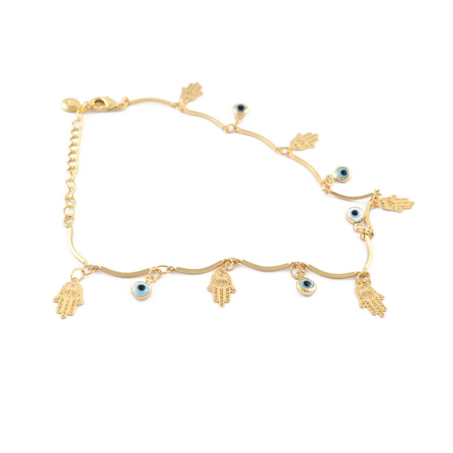 Hamsa Evil Eye Anklet