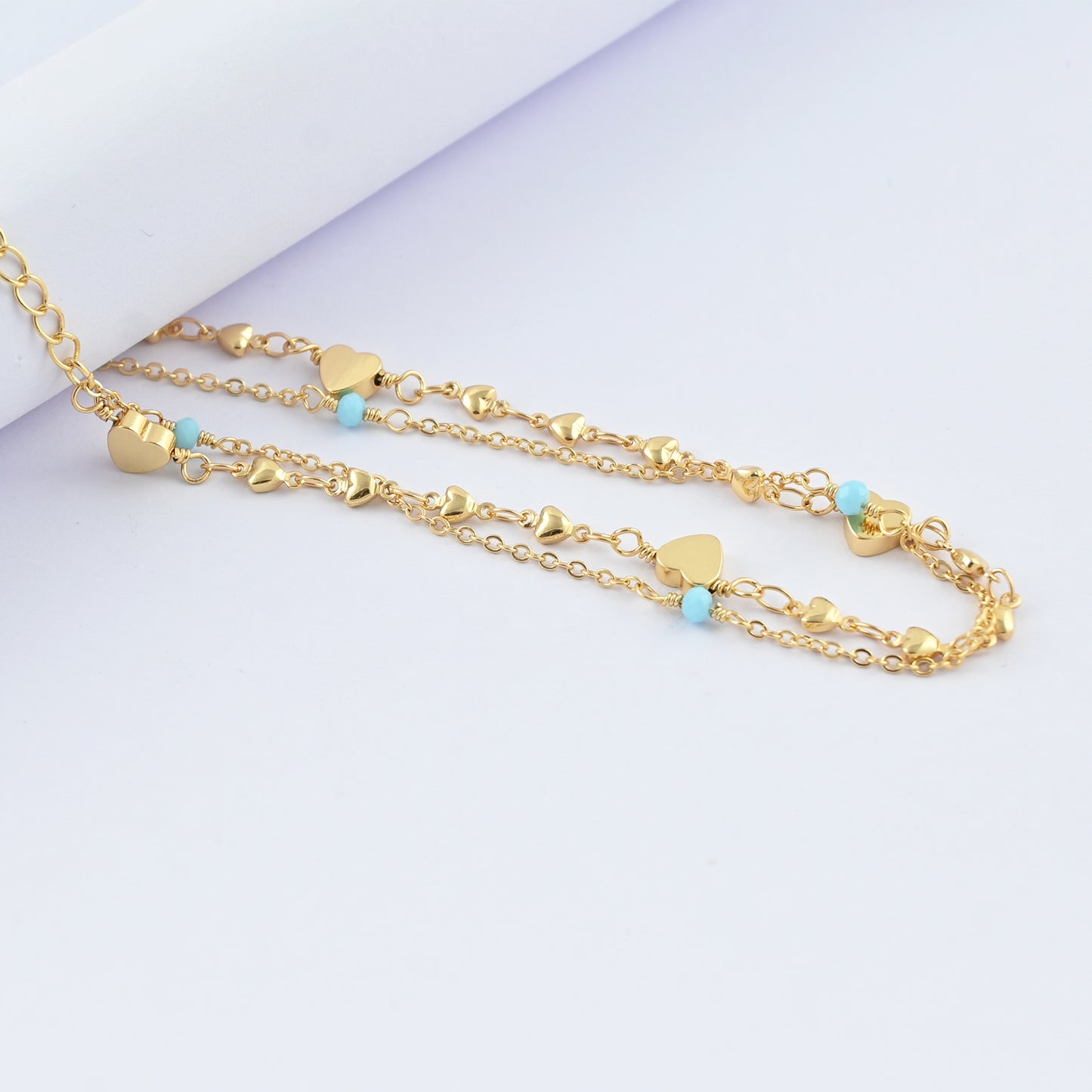 Blue Heart Anklet