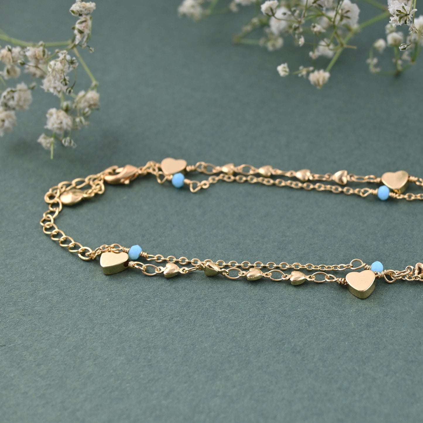 Blue Heart Anklet