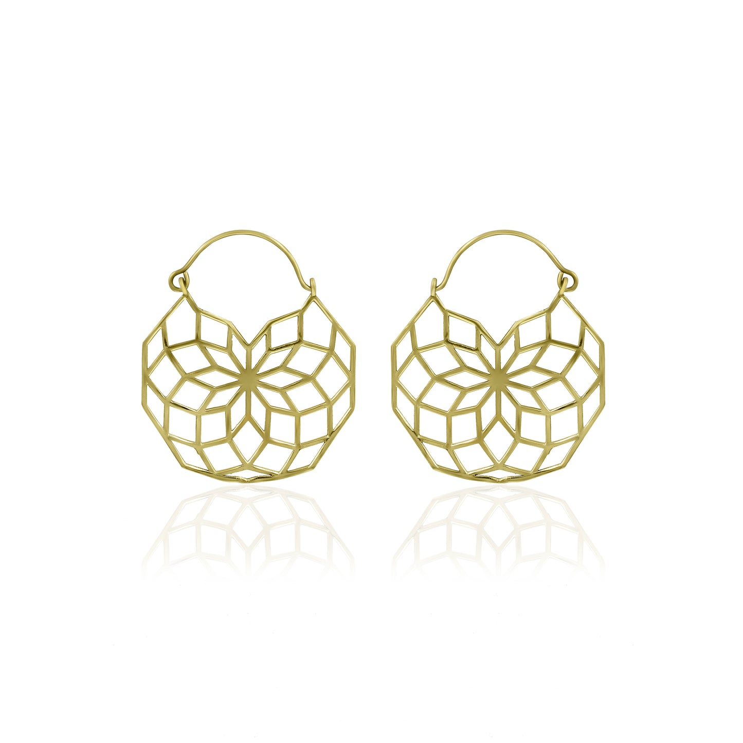 Filigree Flower Hoop Earrings
