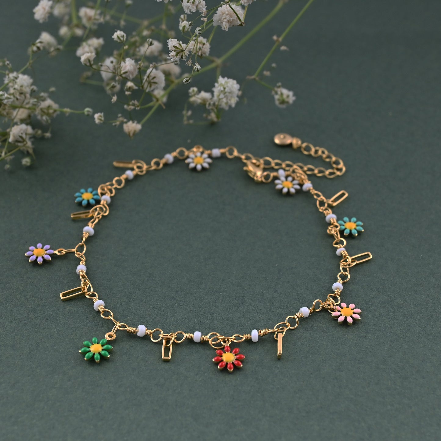 Dainty Drops Floral Anklet