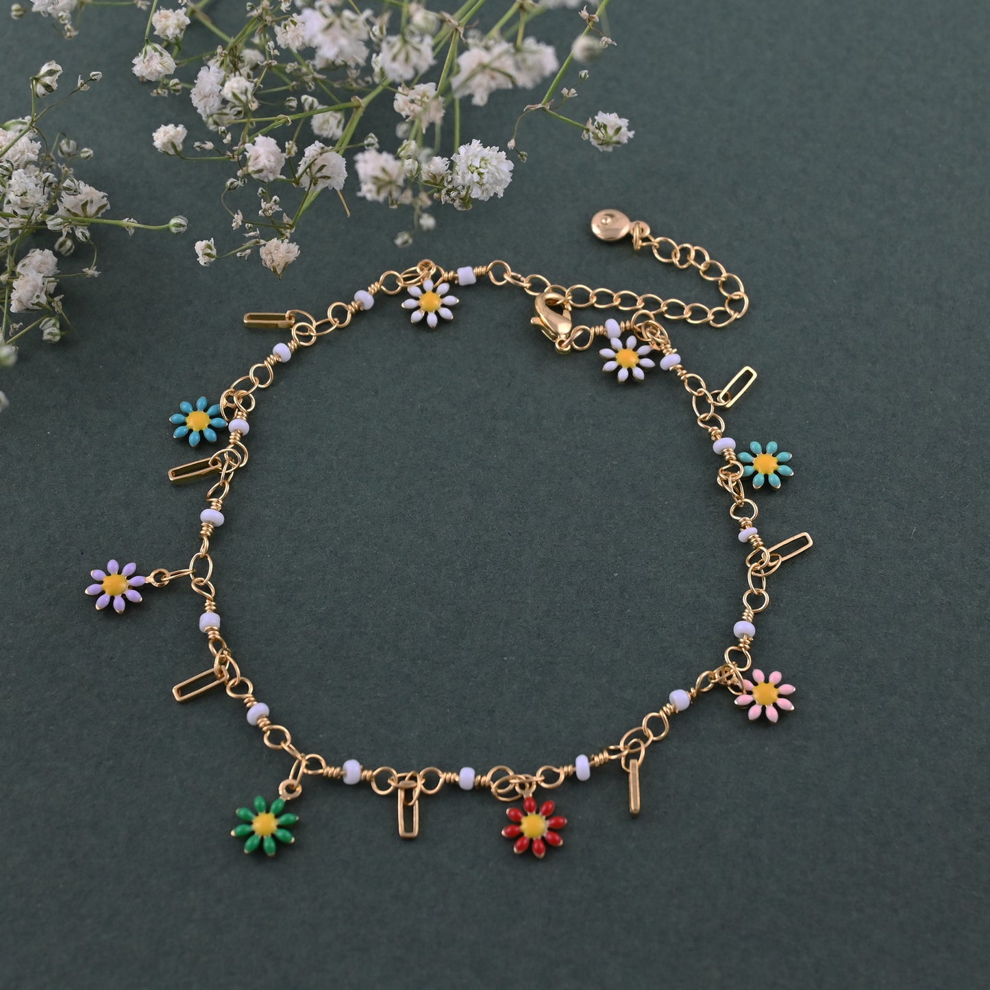 Dainty Drops Floral Anklet