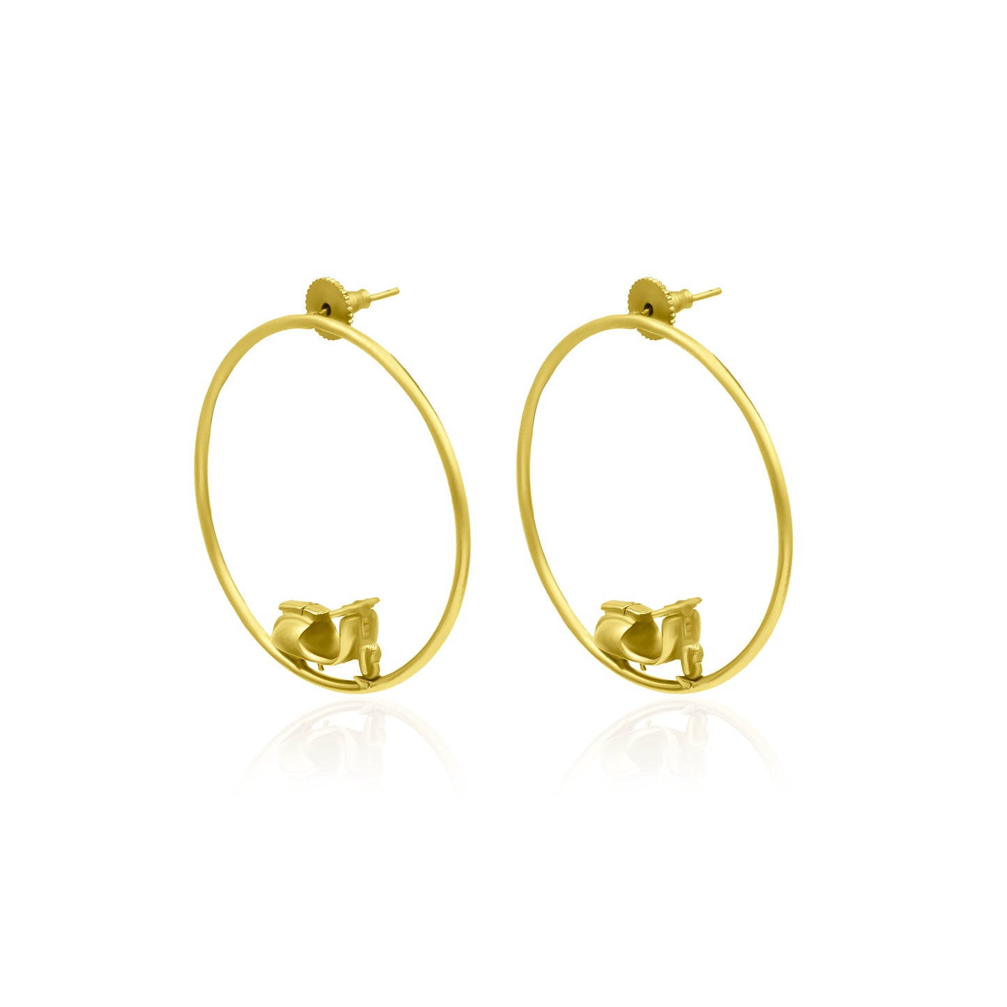 Scooter In The Ring Stud Earrings