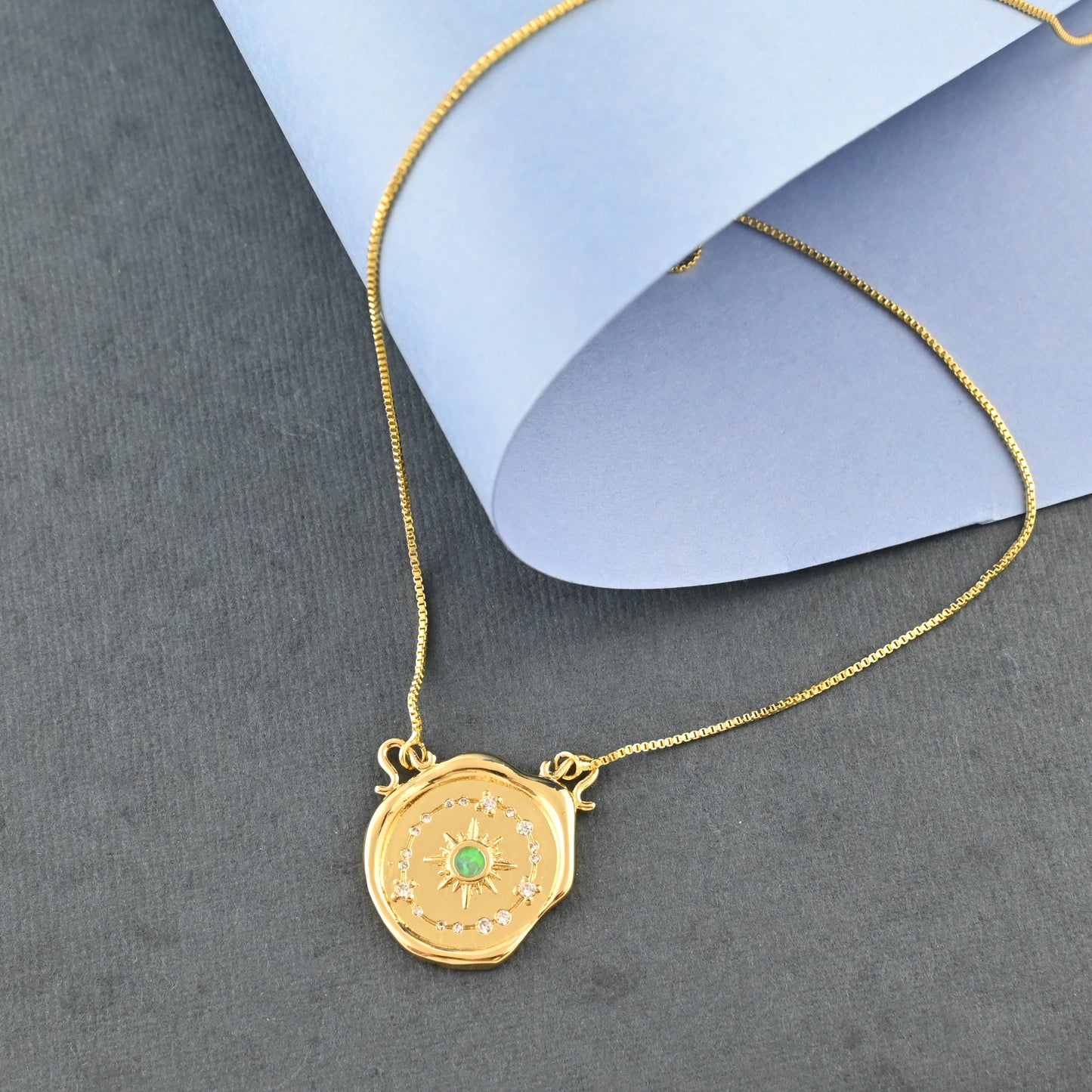 Green Charm Bling Necklace