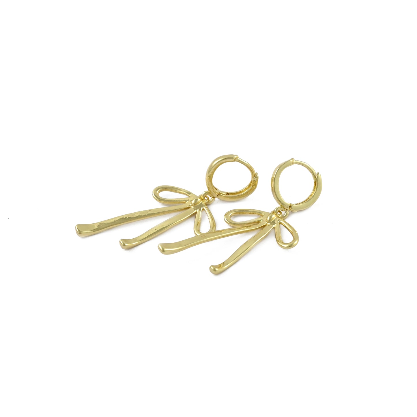 Golden Ribbon Hoop Earrings