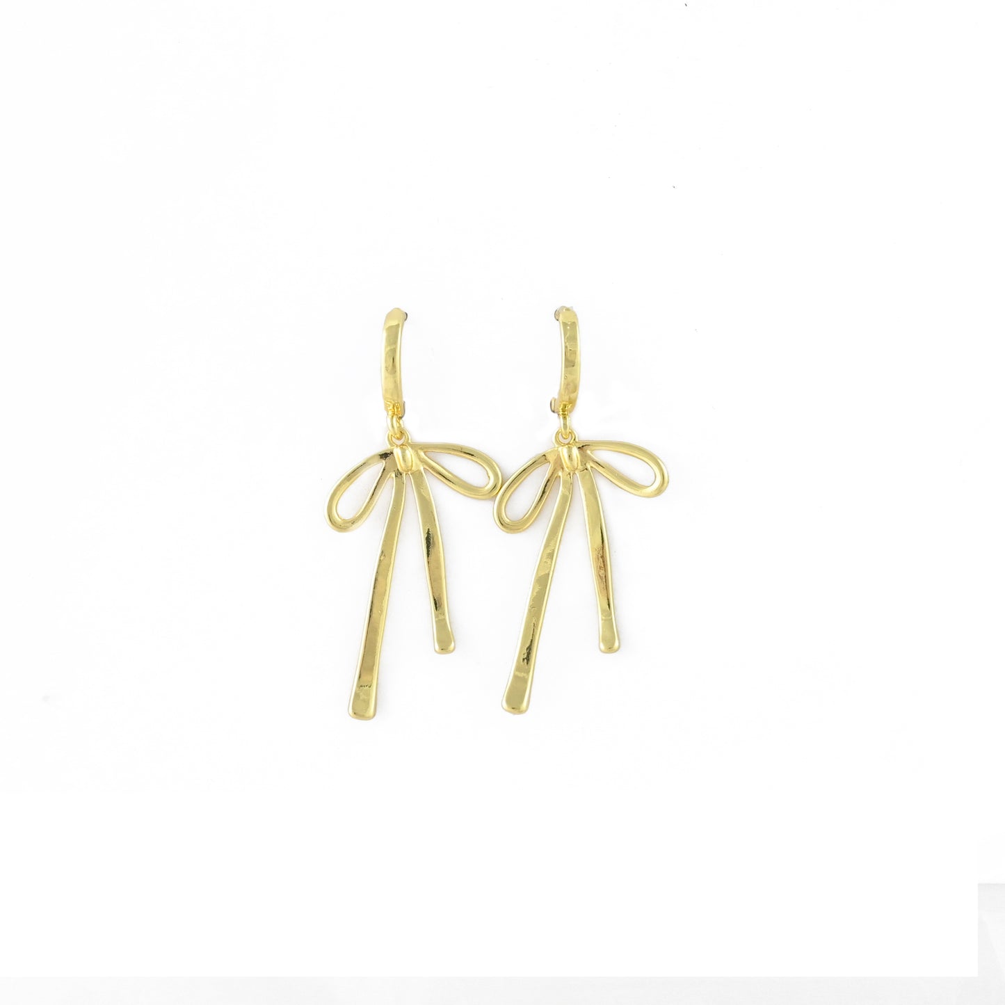 Golden Ribbon Hoop Earrings