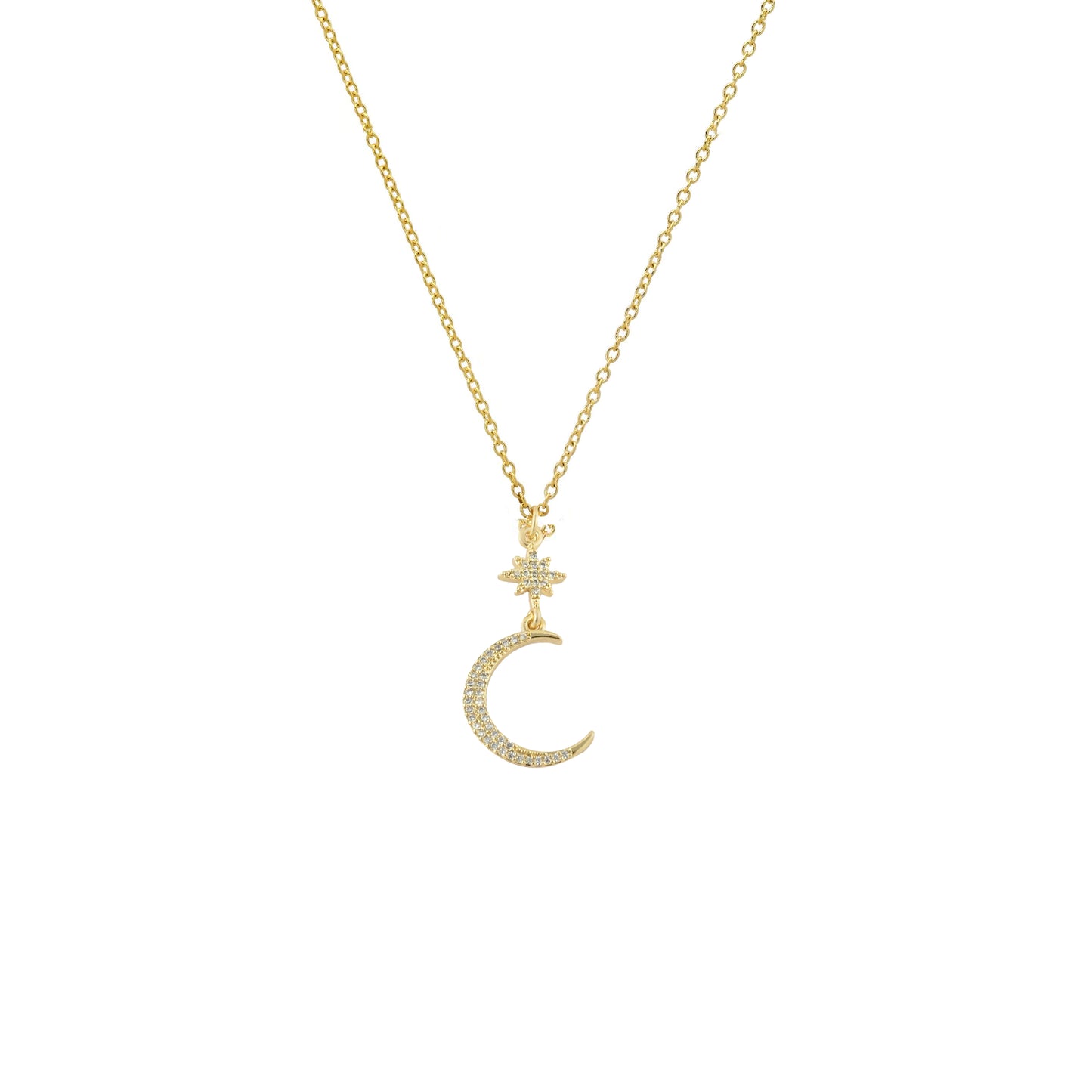 Flower On Moon Necklace
