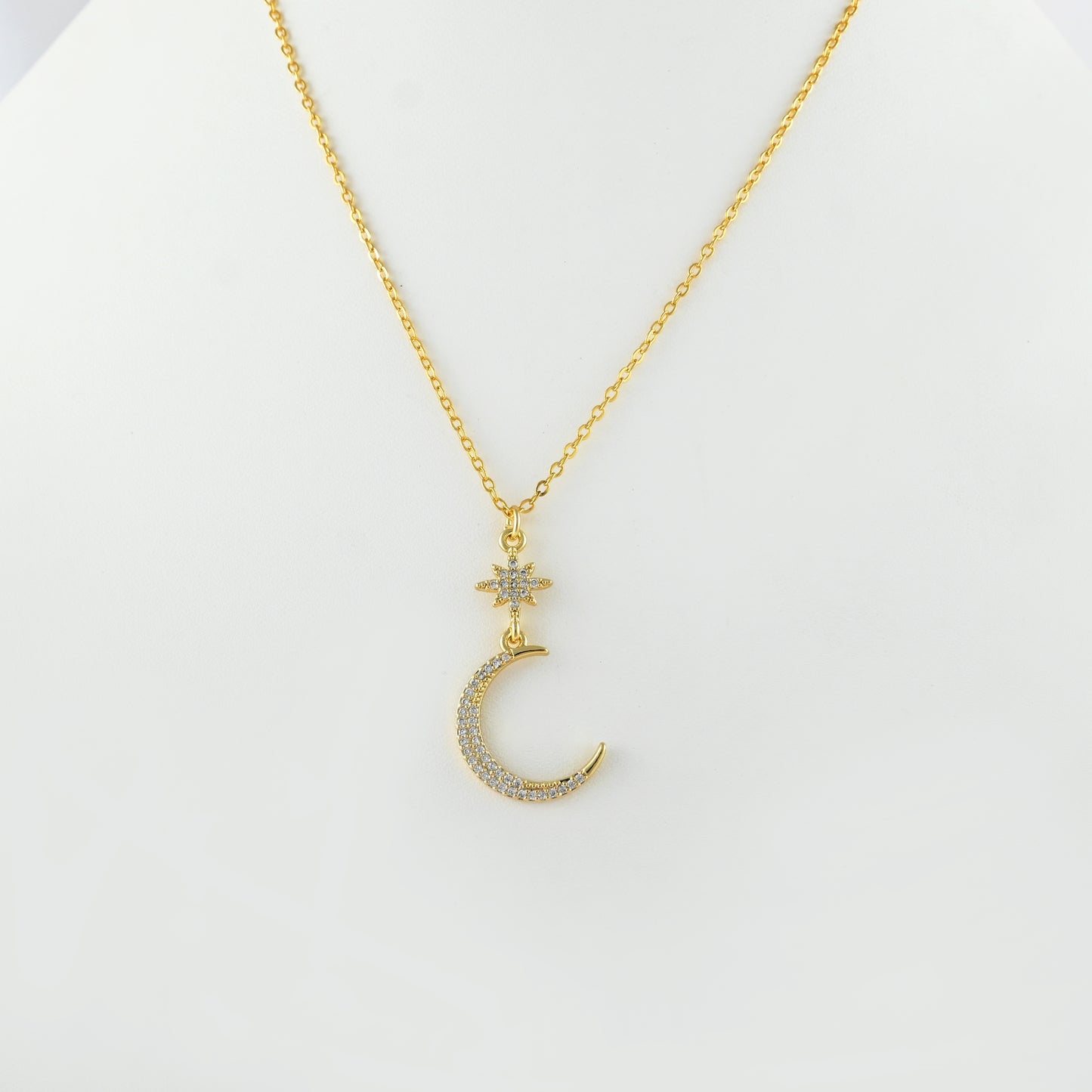 Flower On Moon Necklace