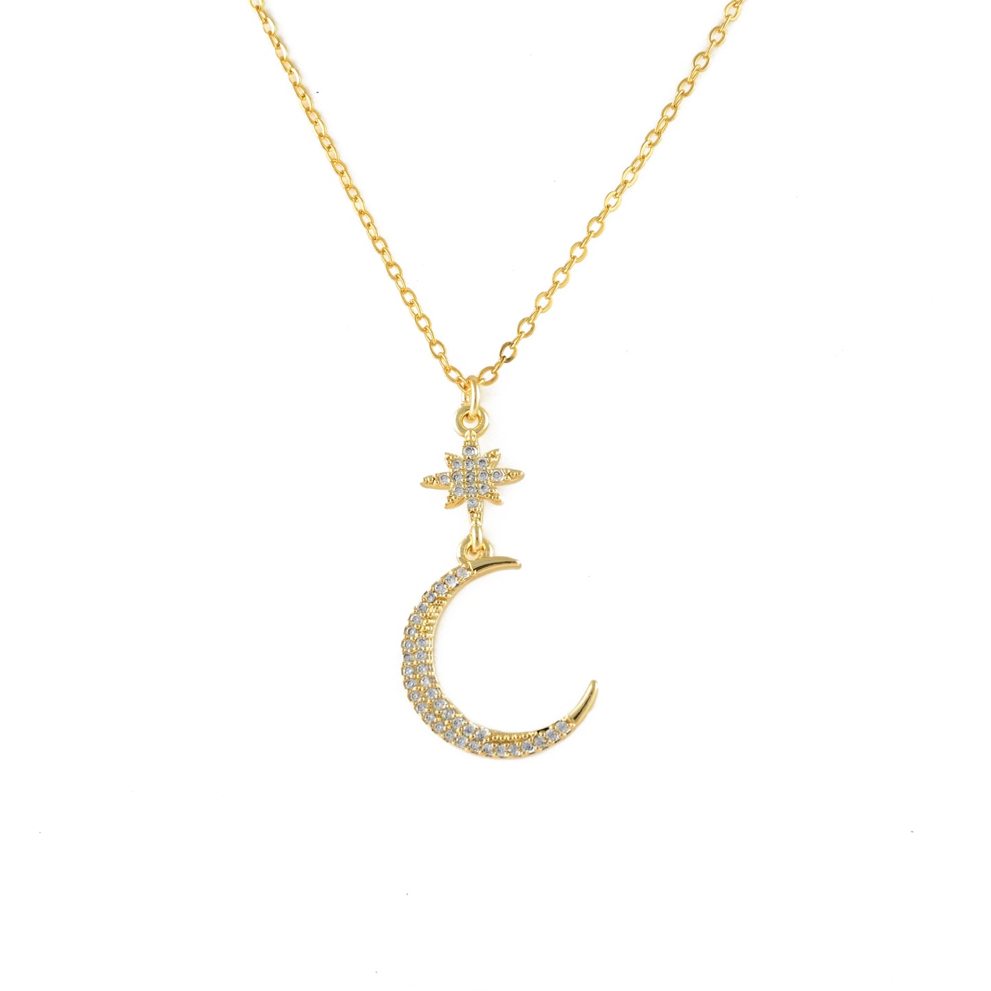 Flower On Moon Necklace