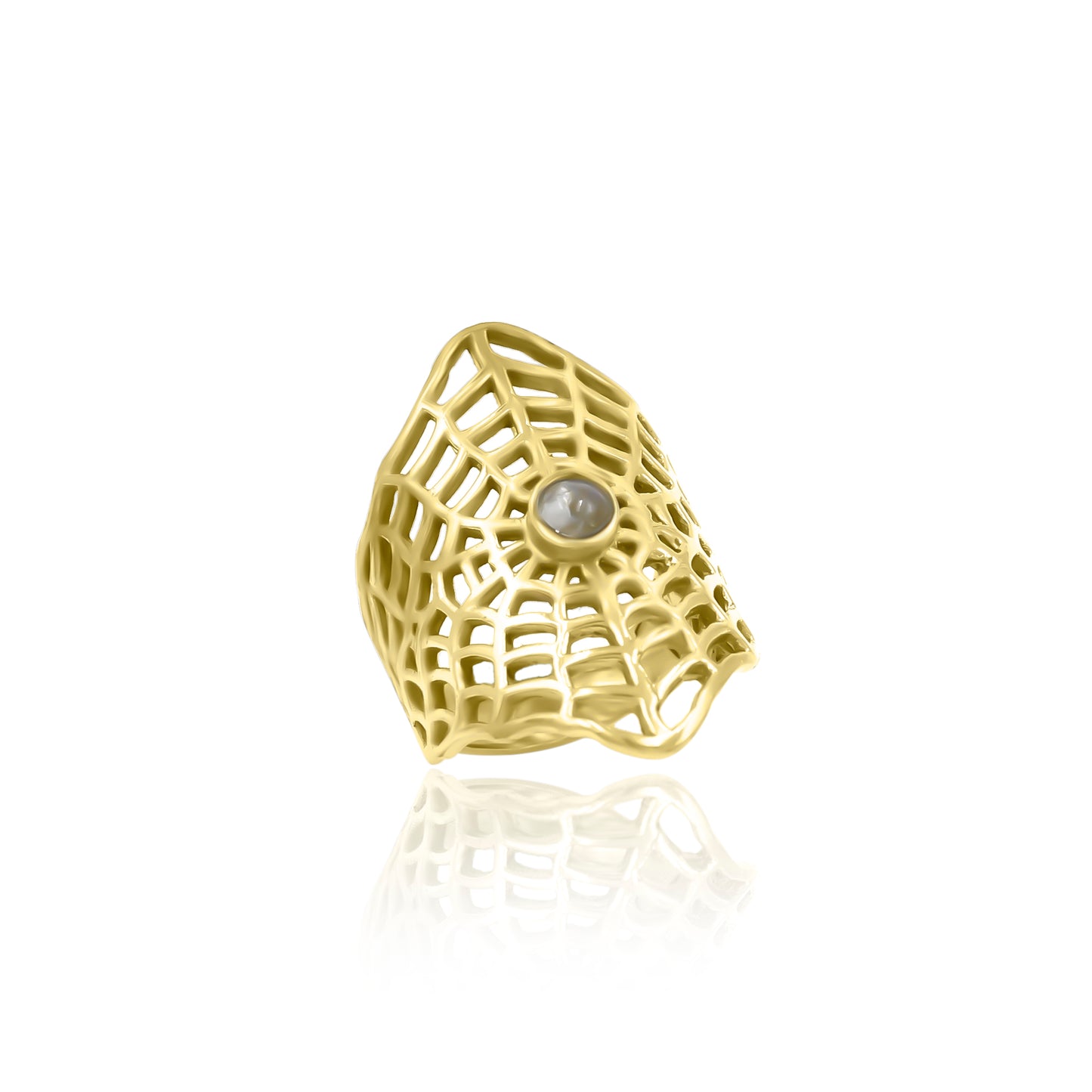 Labradorite Spider Web Ring