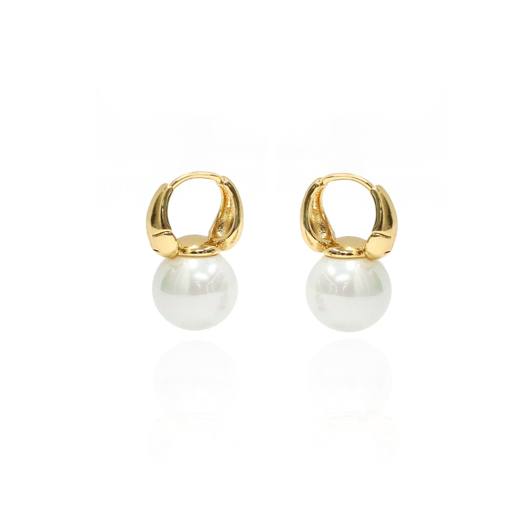 Pearl Echo Drops Hoops Earrings