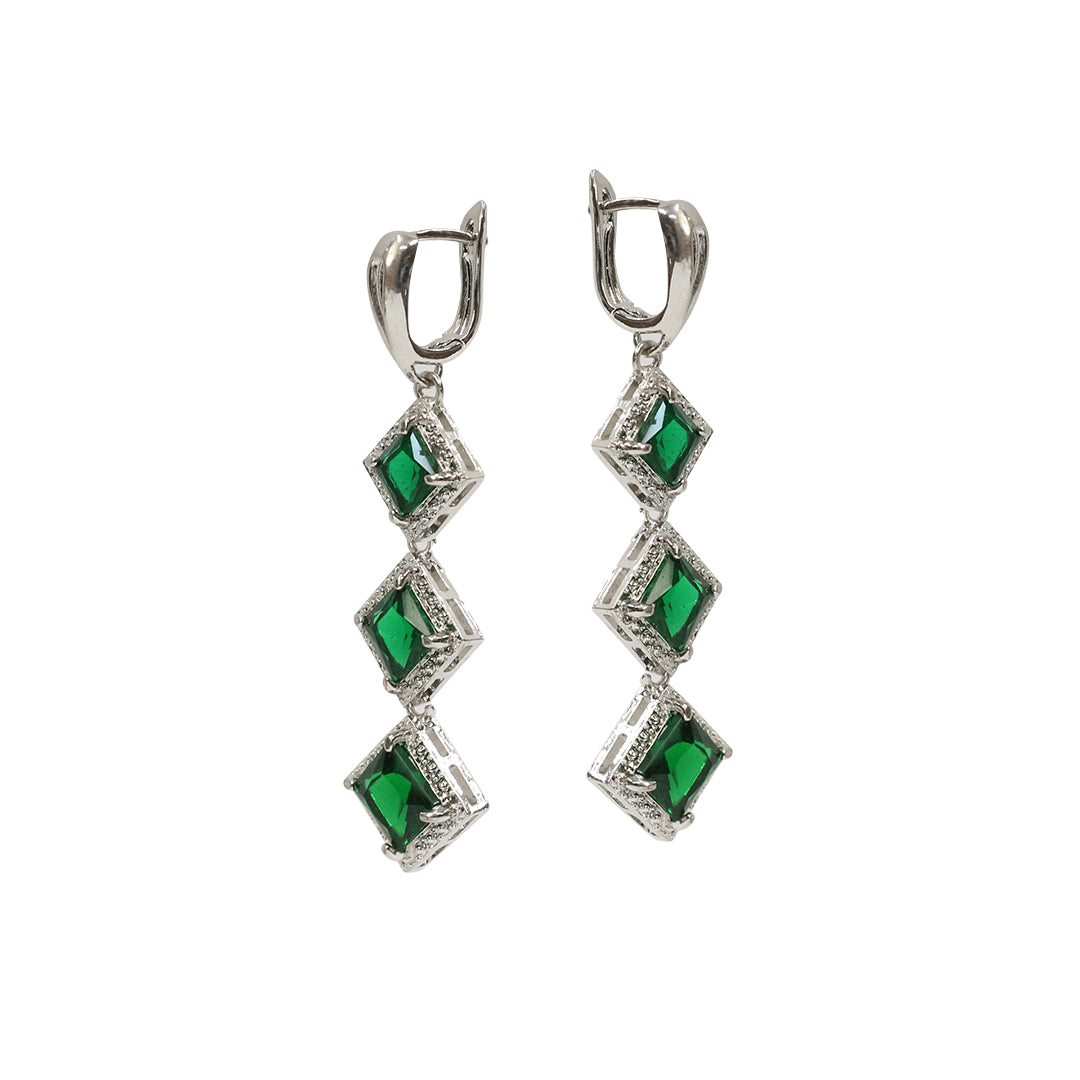 Green Grace Hoops Earrings