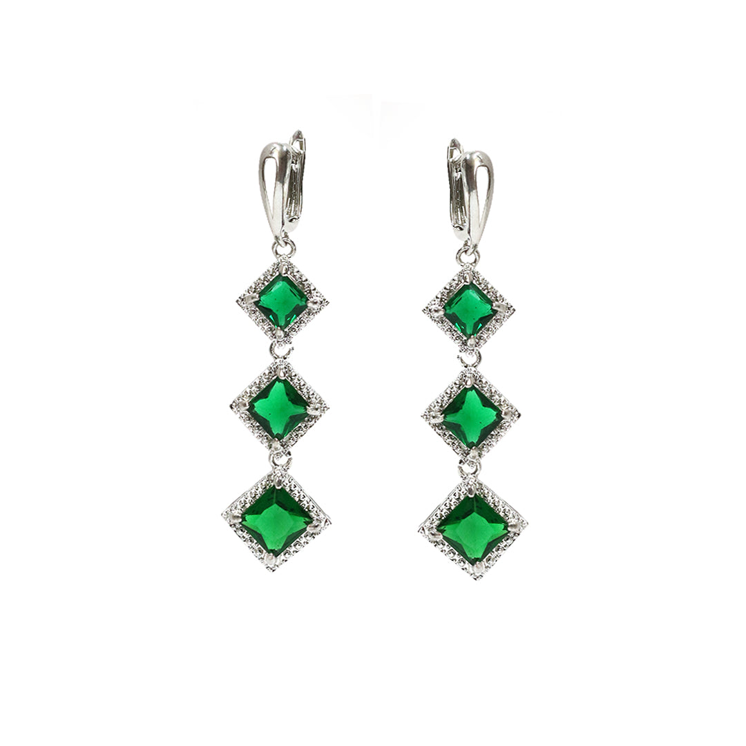 Green Grace Hoops Earrings