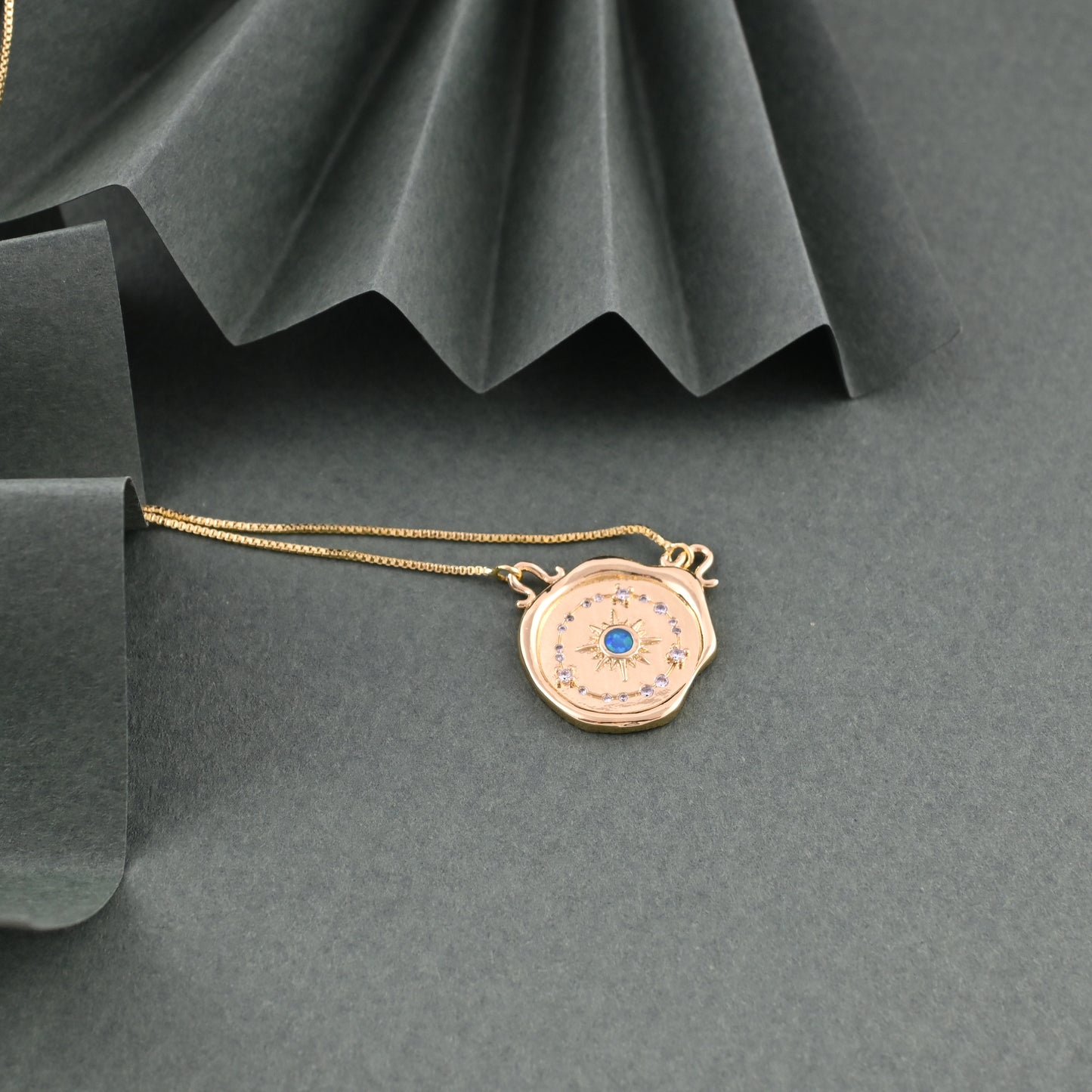 Blue Charm Bling Necklace