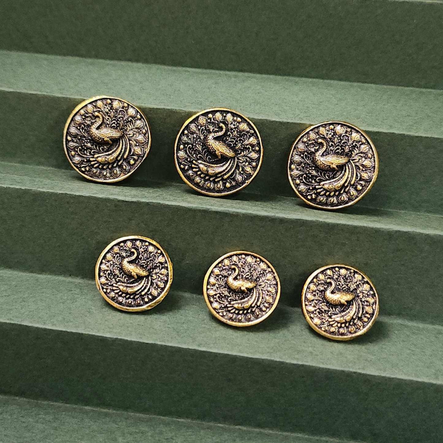 Peacock Bloom Button