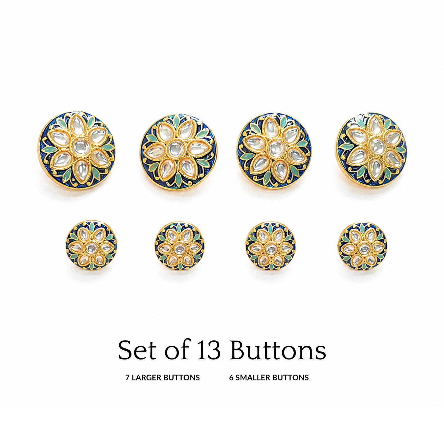 Kundan Floral Button