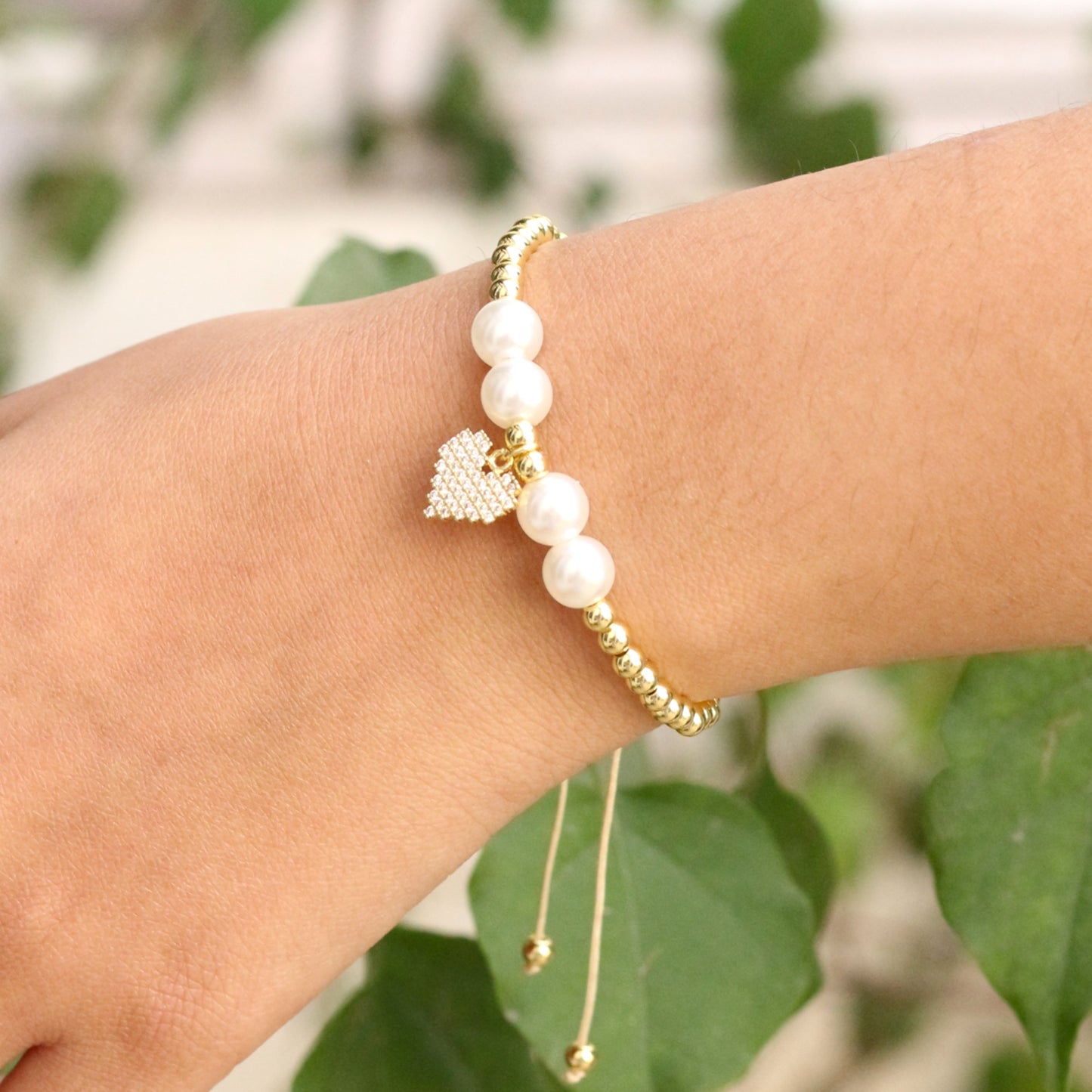 Pearl Glow Heart Bracelet