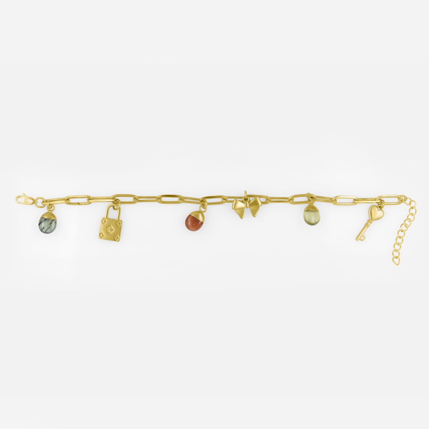 Multi Gemstone Charms Bracelet