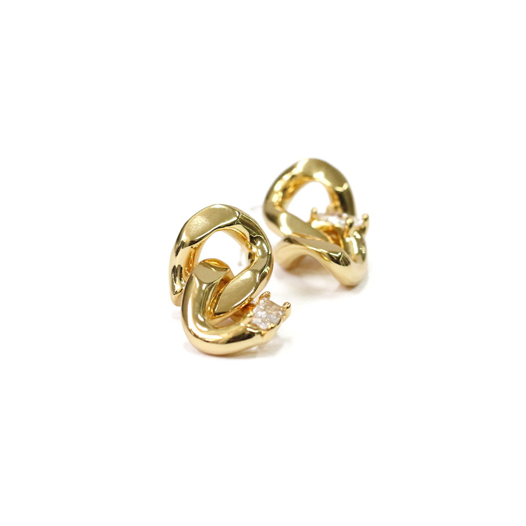 Gilded Links Stud Earrings