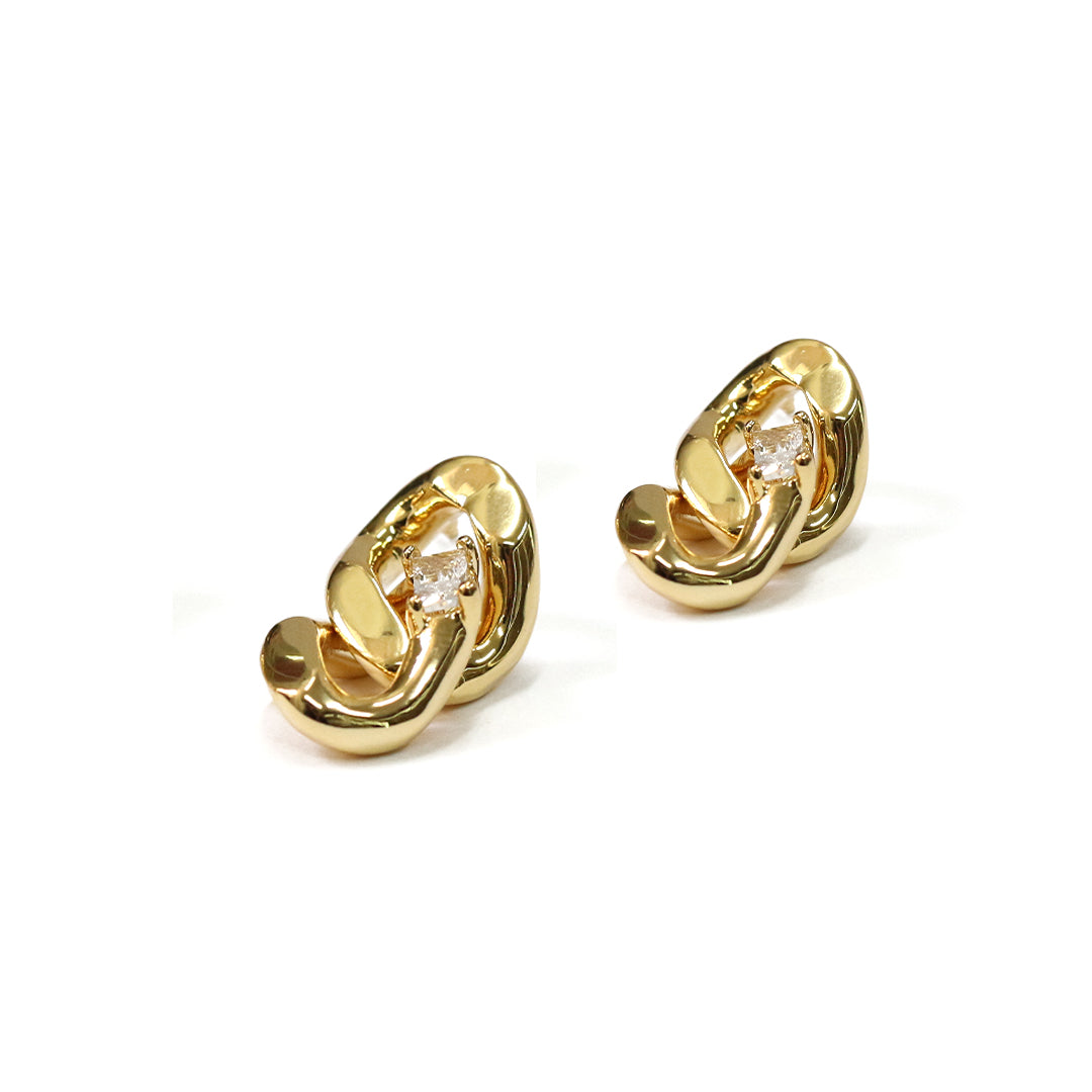 Gilded Links Stud Earrings