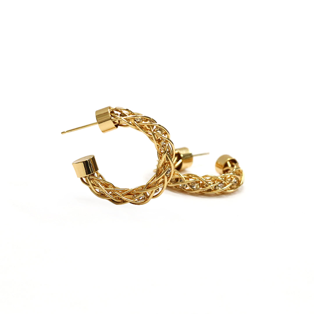 Golden Braid Hoop Earrings