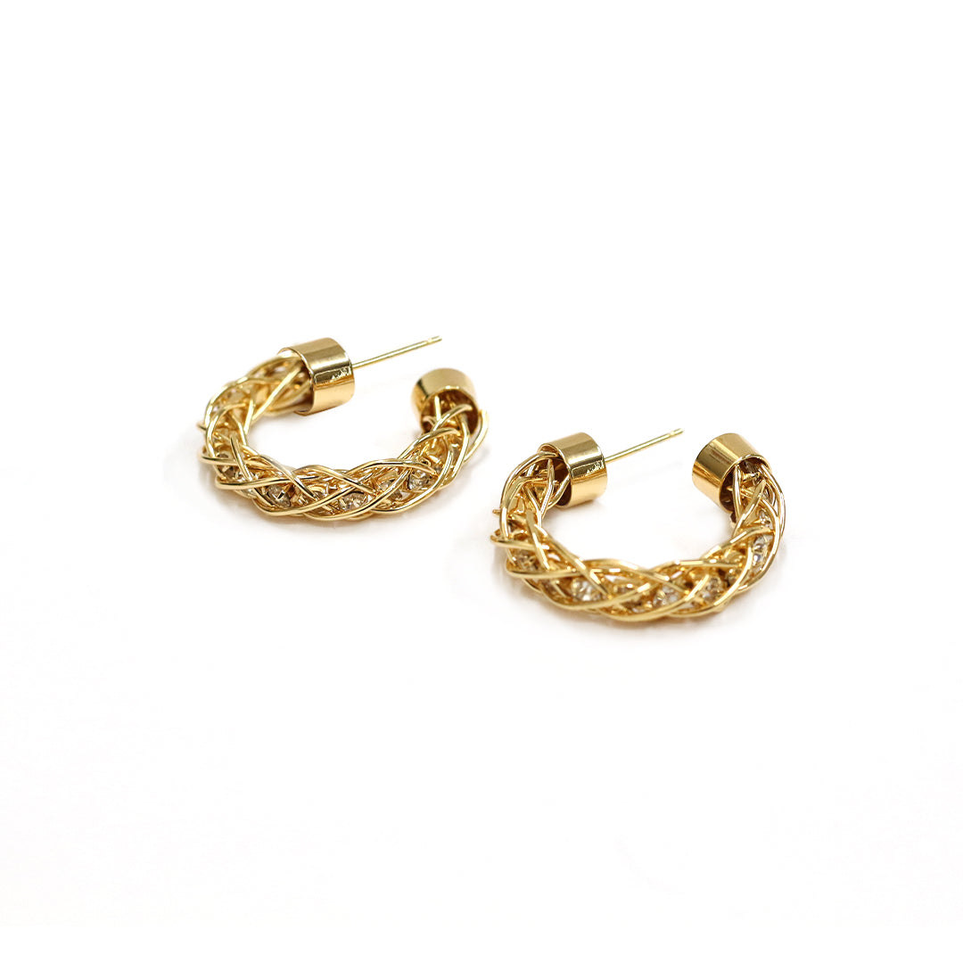 Golden Braid Hoop Earrings