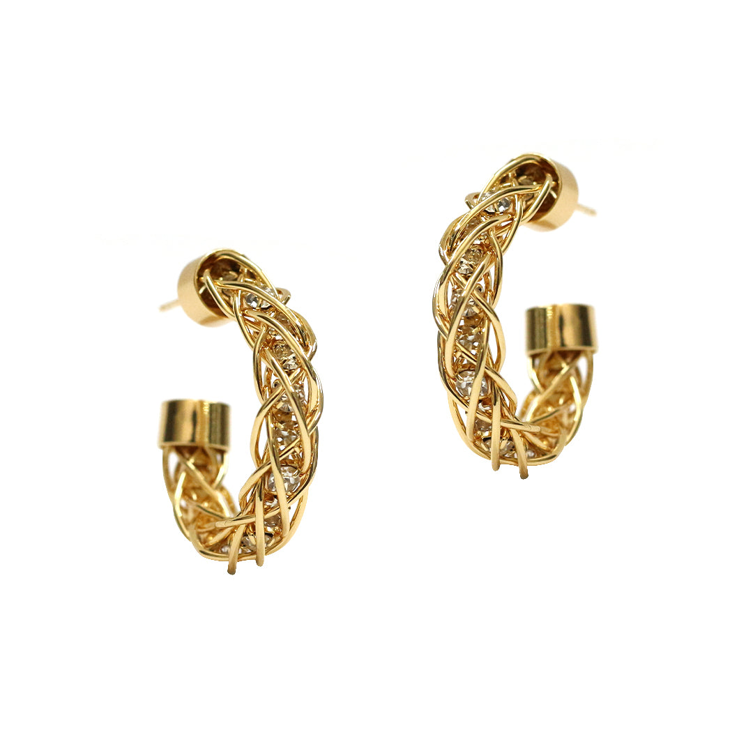 Golden Braid Hoop Earrings