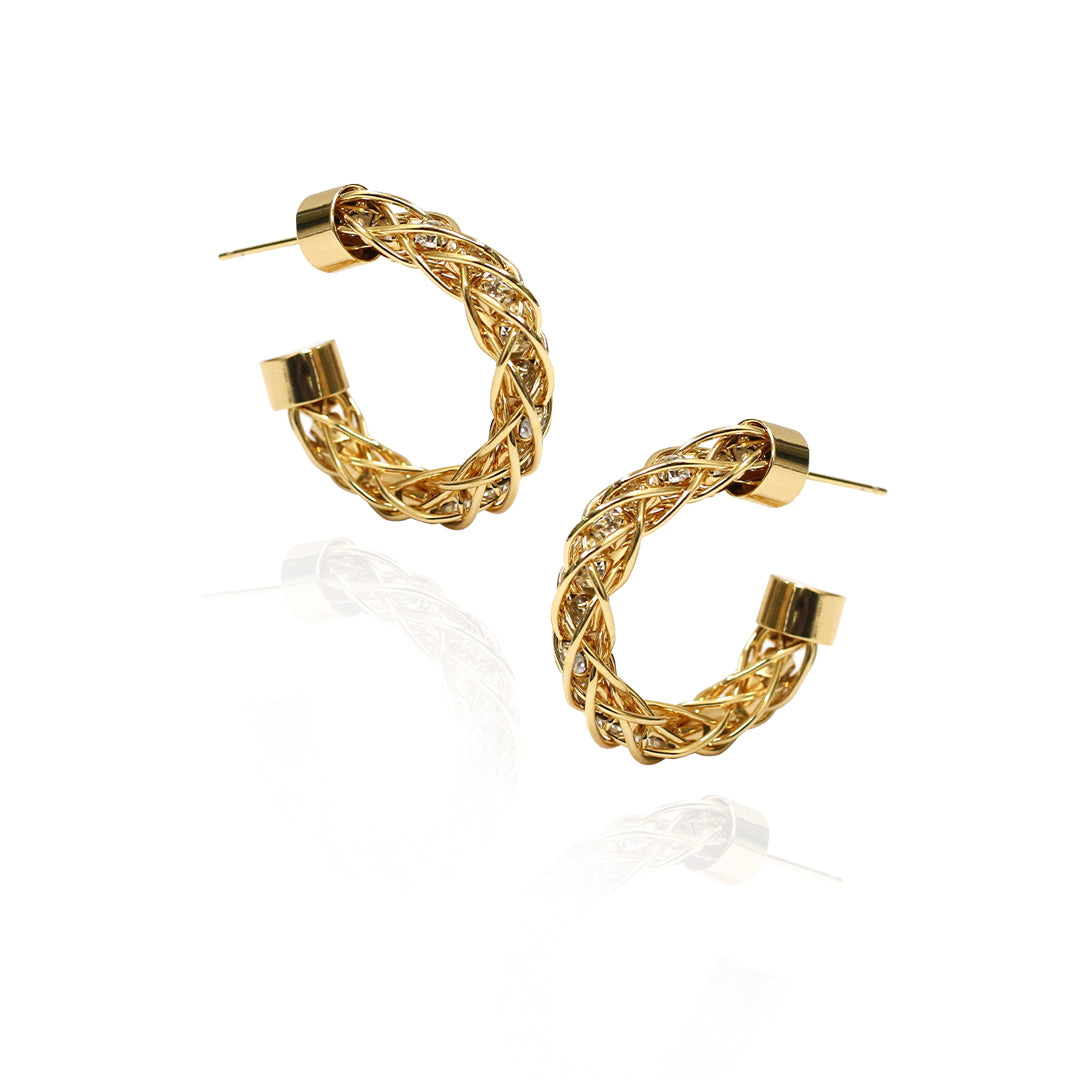Golden Braid Hoop Earrings