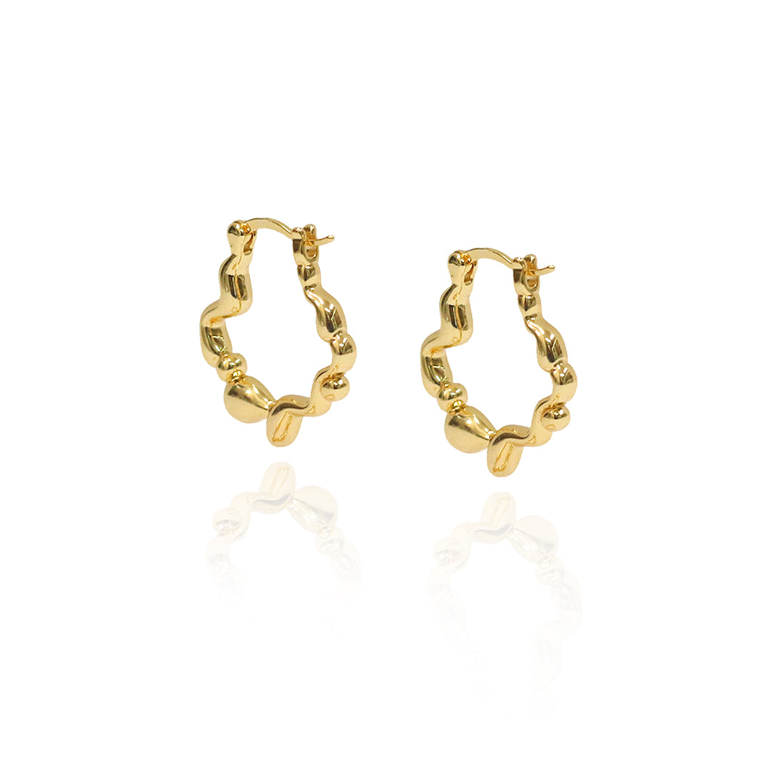 Golden Ripple Hoop Earrings