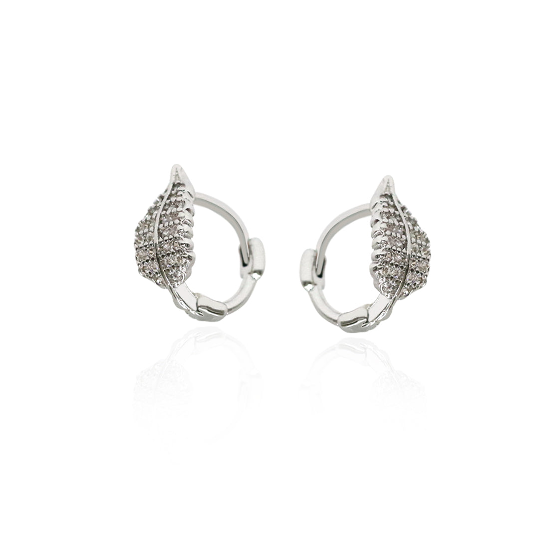Dainty Leaf Hoop Earrings