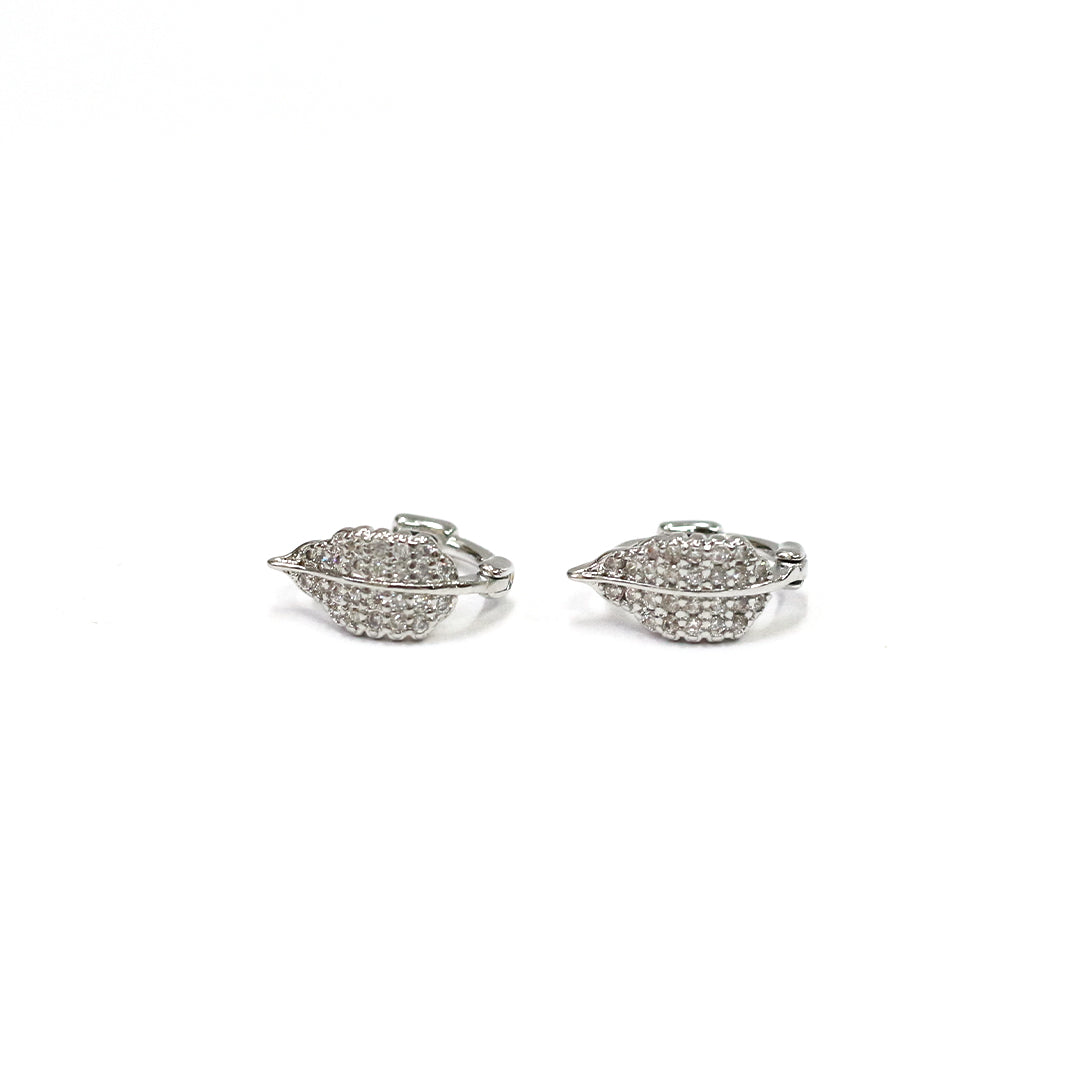 Dainty Leaf Hoop Earrings