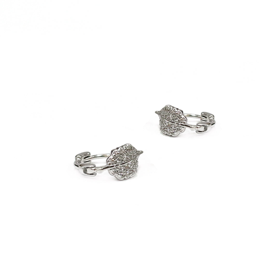 Dainty Leaf Hoop Earrings