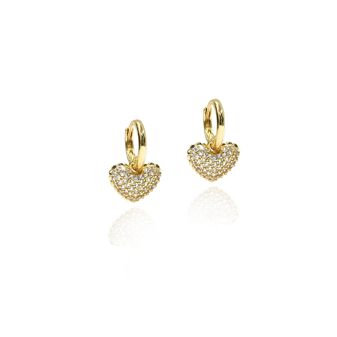 Sparkling Heart Hoop Earrings
