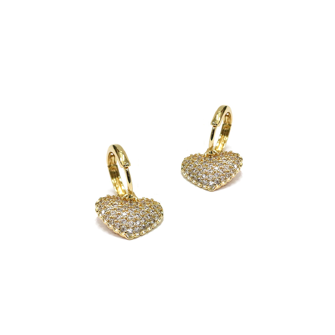Sparkling Heart Hoop Earrings