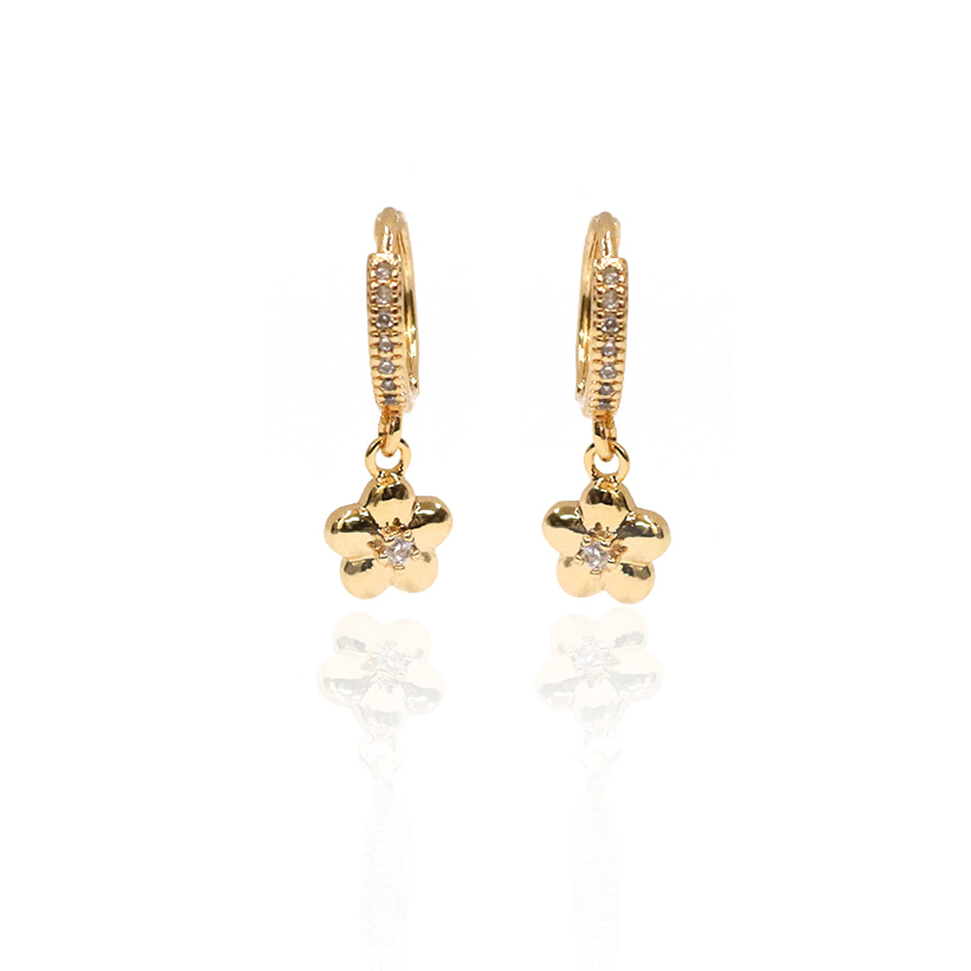 Graceful Floral Hoop Earrings