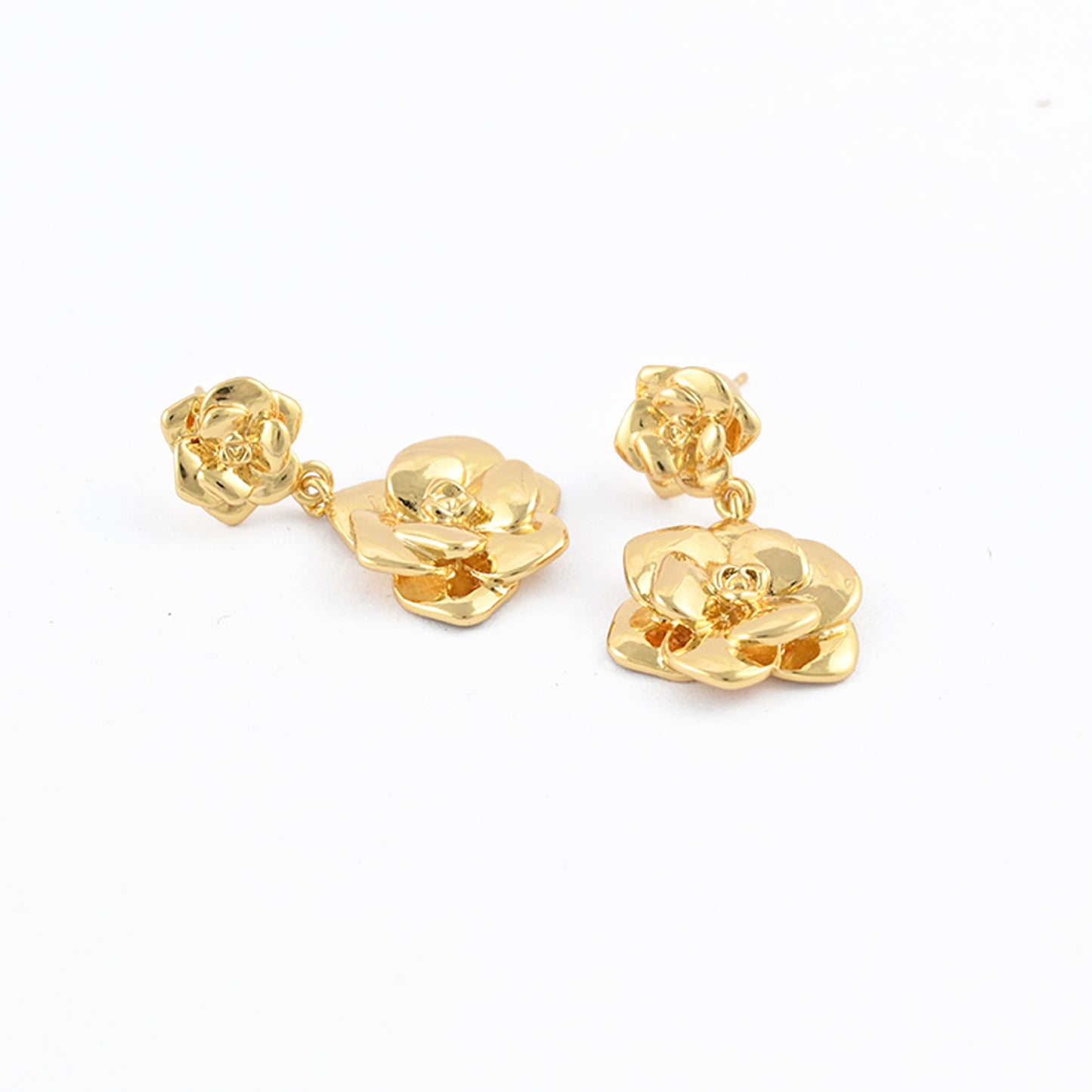 Floral Drop Stud Earrings