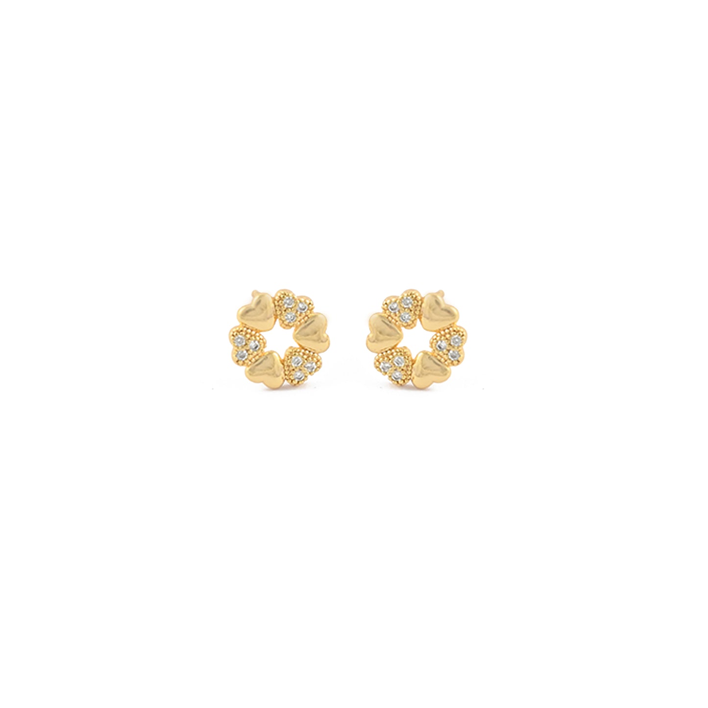 Sparkling Heart Stud Earrings