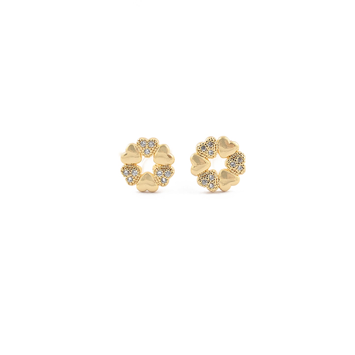 Sparkling Heart Stud Earrings
