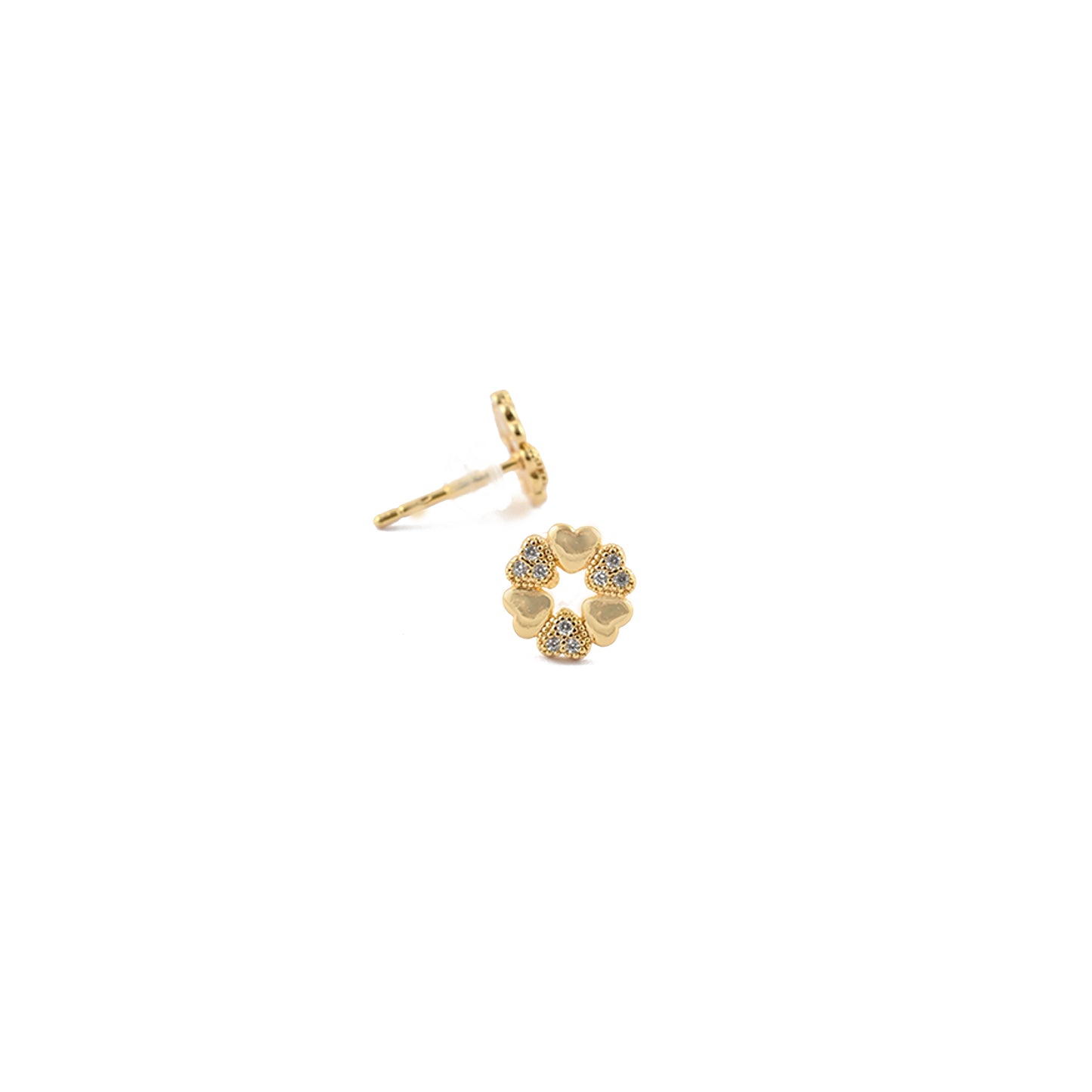 Sparkling Heart Stud Earrings