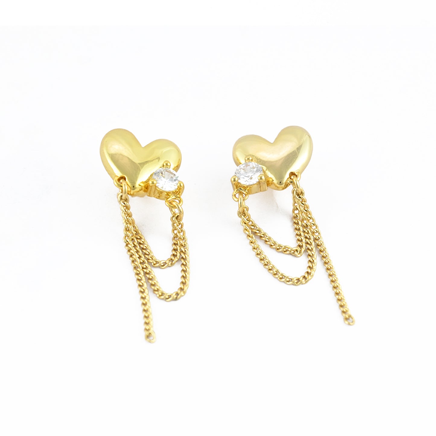 Falling Heart Stud Earrings