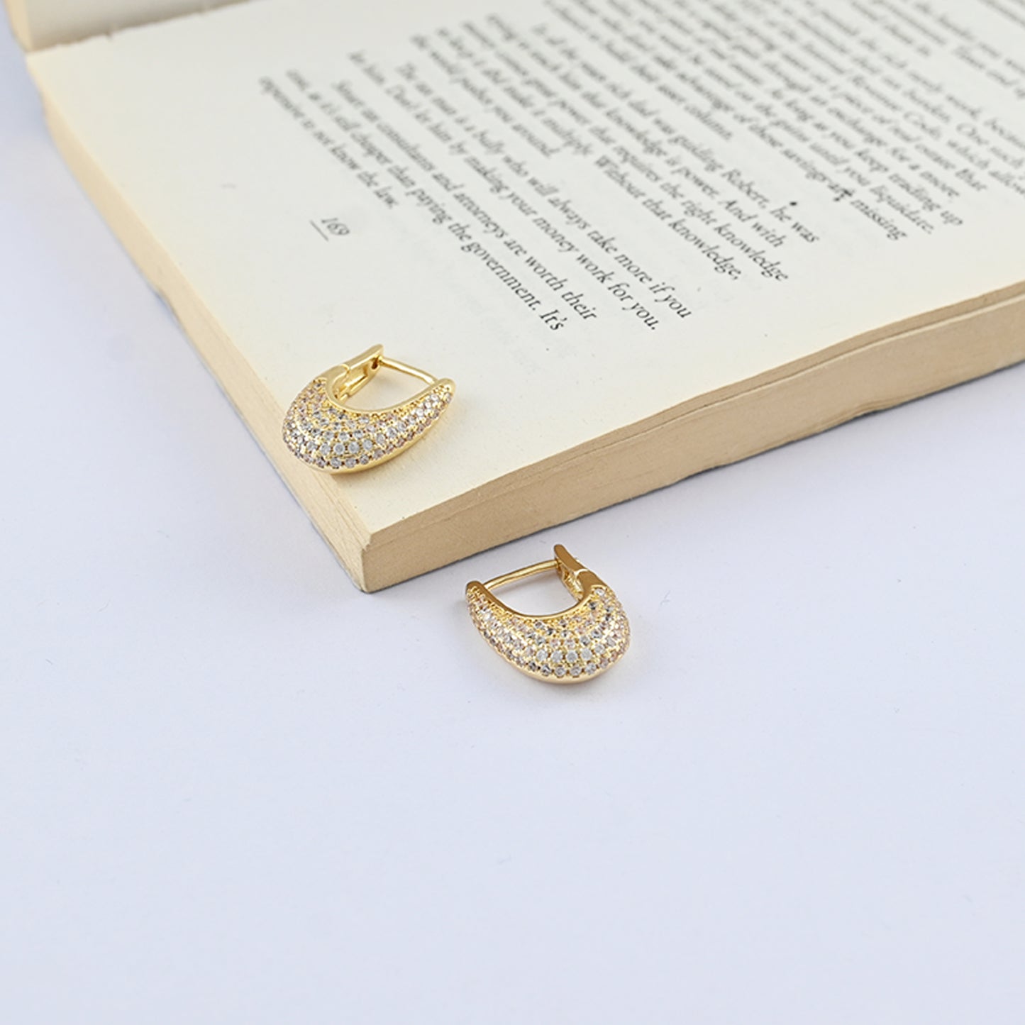 White Radiance Hoop Earrings