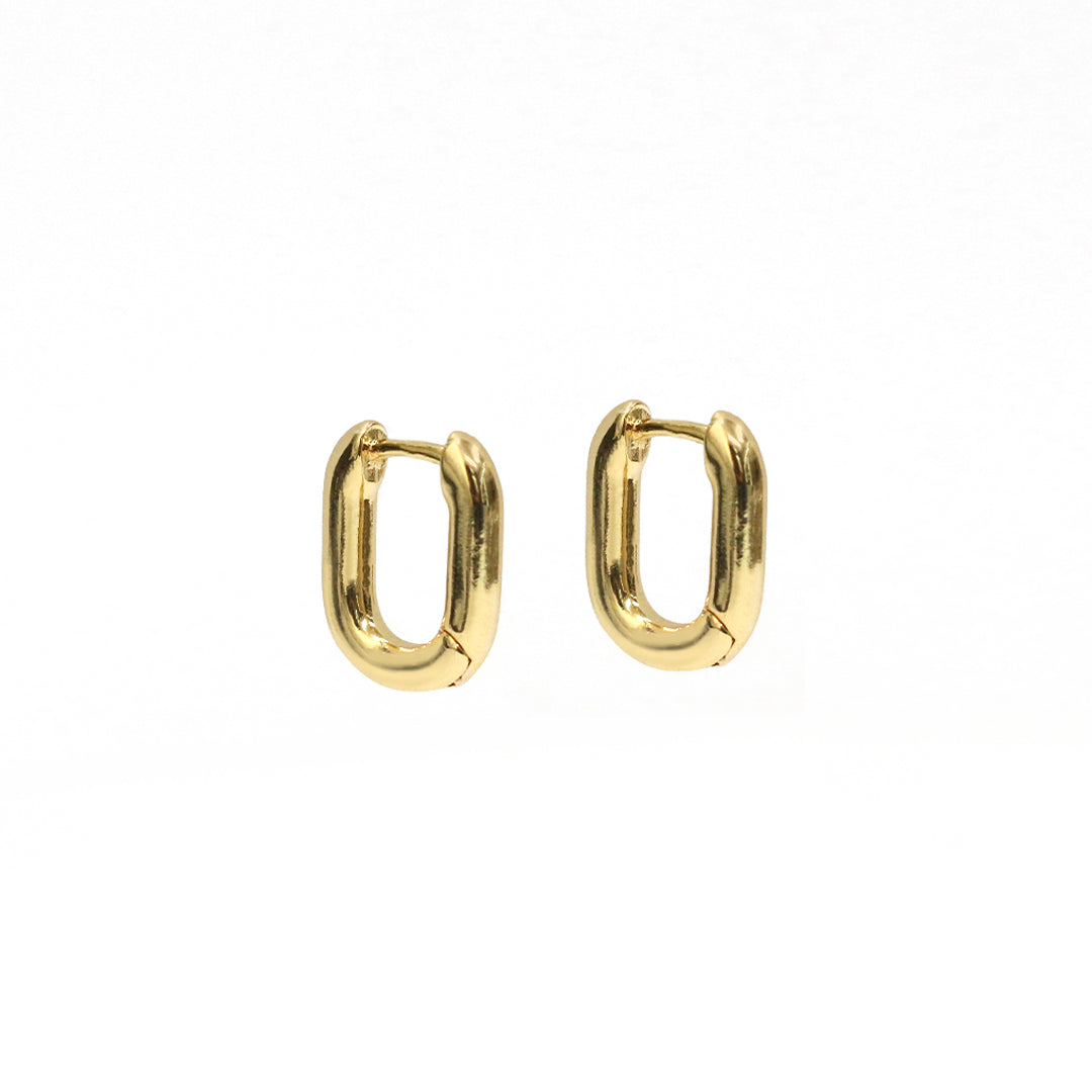 Golden Link Drop Hoop Earrings