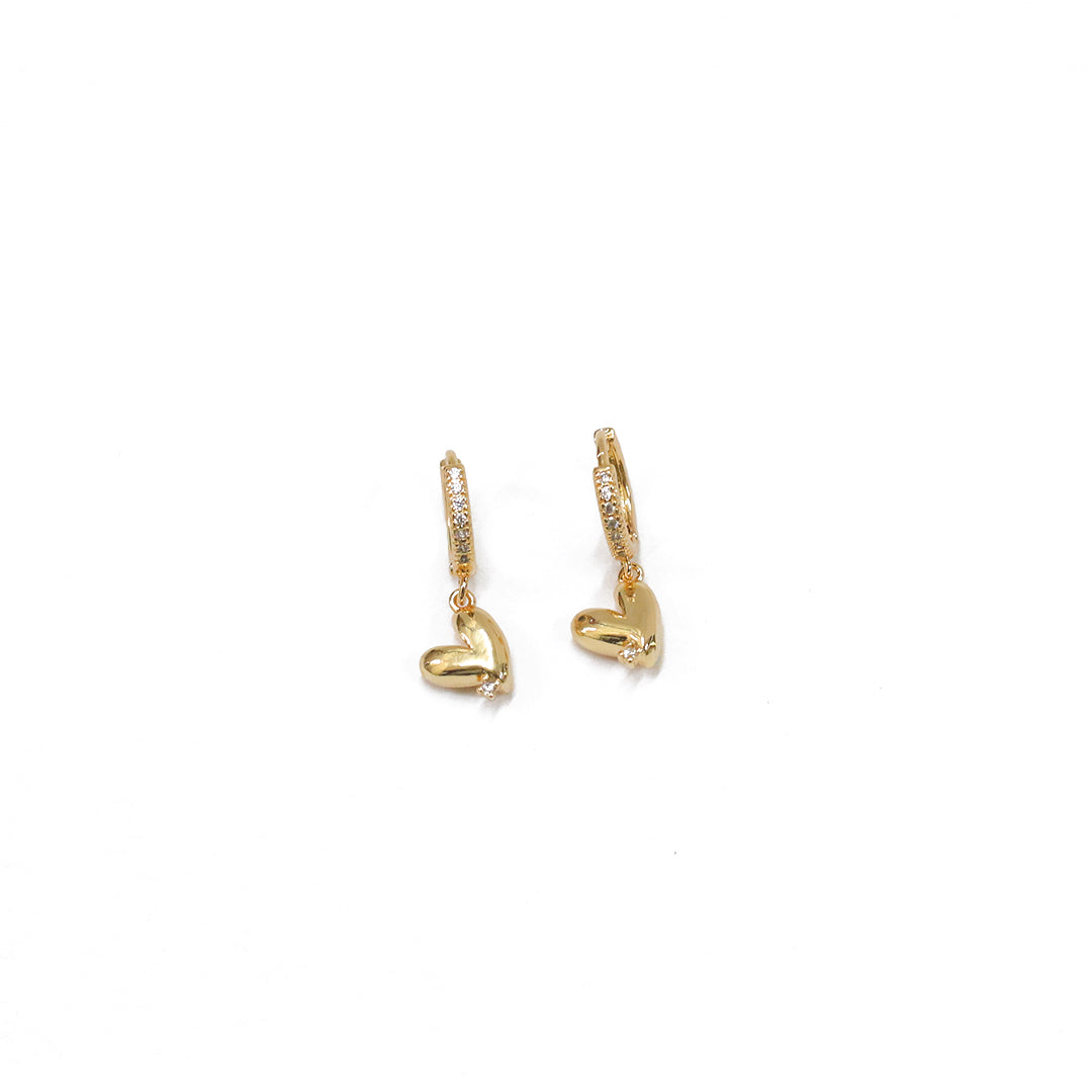 Cherished Heart Hoop Earrings