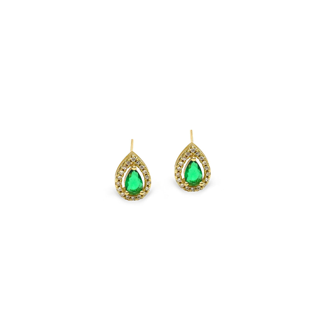 Teardrop Emerald Stud Earrings