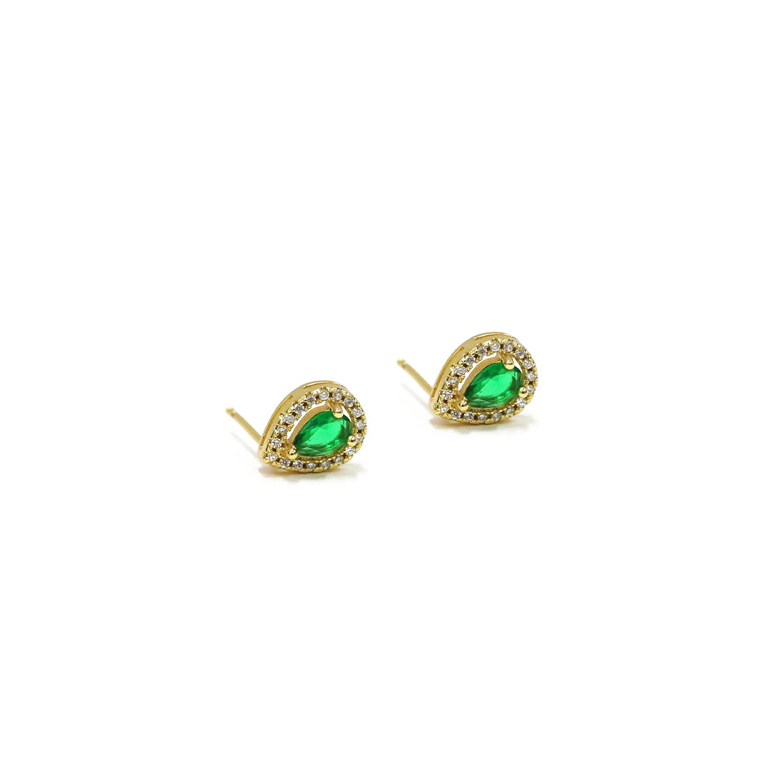 Teardrop Emerald Stud Earrings