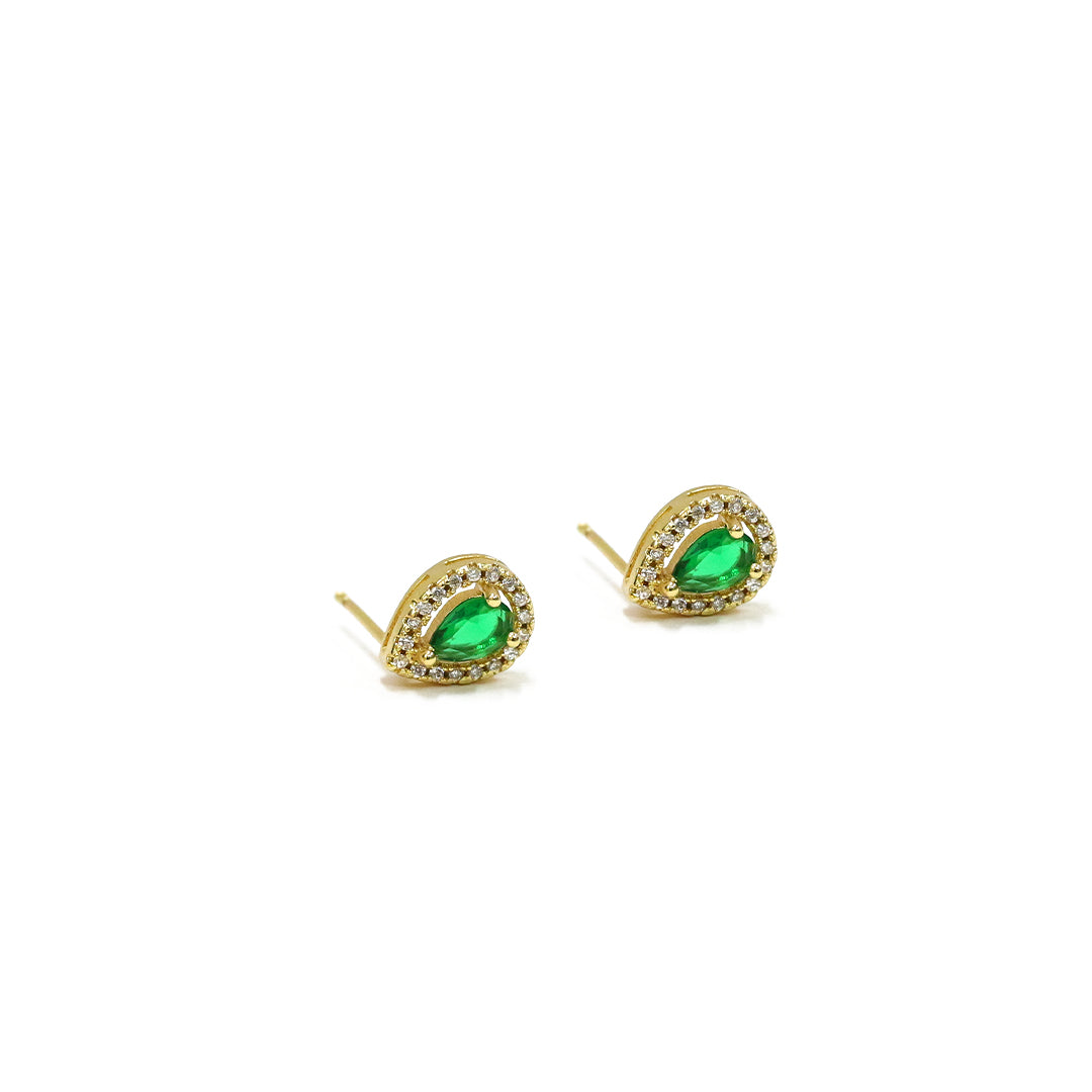 Teardrop Emerald Stud Earrings